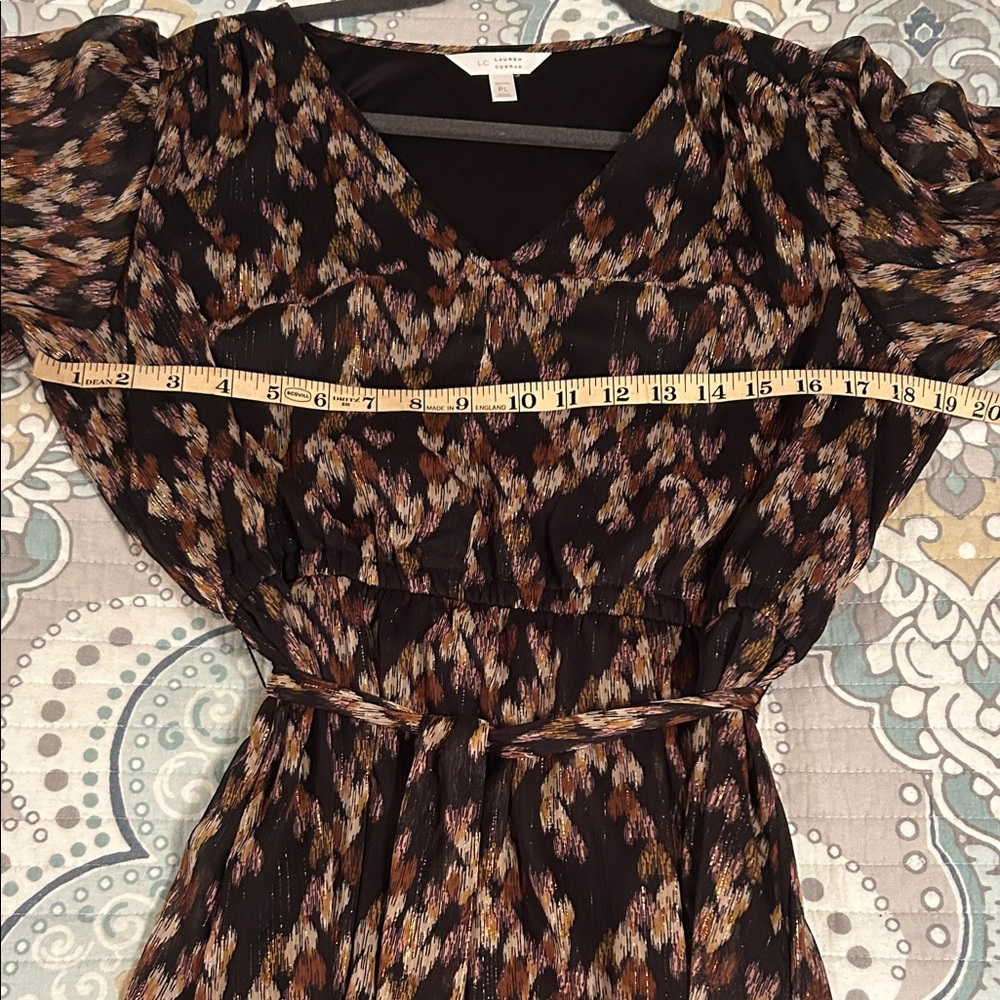 LC Lauren Conrad Black and Brown Long Sleeve Dress - Picture 9 of 9